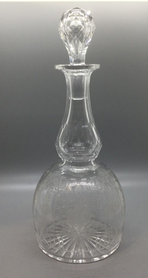 Early Victorian Crystal Engraved Decanter C1850