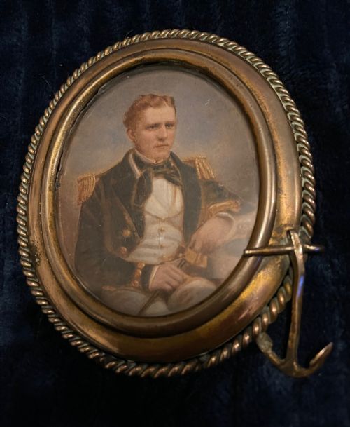 Early 19thc Miniature Portrait of a Naval Officer C1805