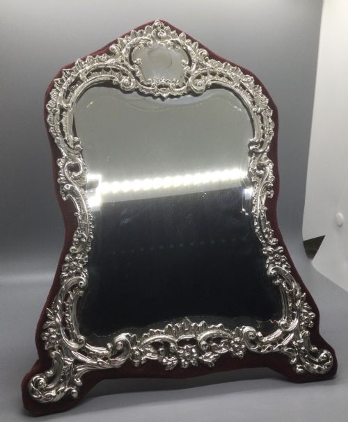 LATE VICTORIAN SILVER EASEL MIRROR BIRMINGHAM 1899 HENRY MATTHEWS - ADDITIONAL PHOTO 1