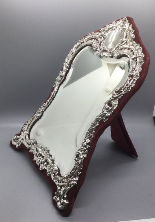 LATE VICTORIAN SILVER EASEL MIRROR BIRMINGHAM 1899 HENRY MATTHEWS - ADDITIONAL PHOTO 5