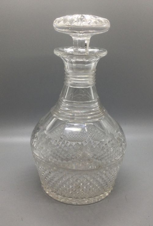 Mid 19thc Cut Lead Crystal Decanter C1860