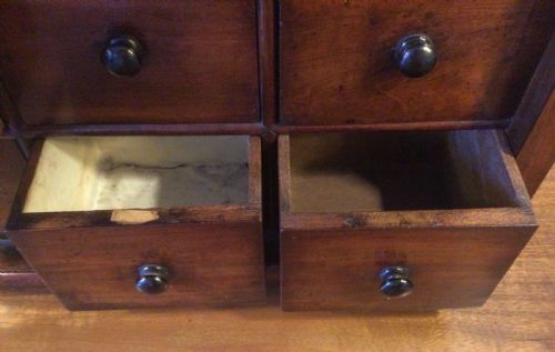 MID 19THC MAHOGANY SPICE APOTHECARY DRAWERS C1850 - ADDITIONAL PHOTO 6