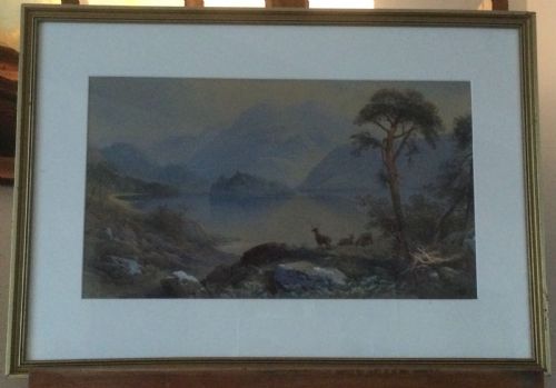 Thomas Charles Leeson Rowbotham 19thc Watercolour Scottish Lakeside Scene