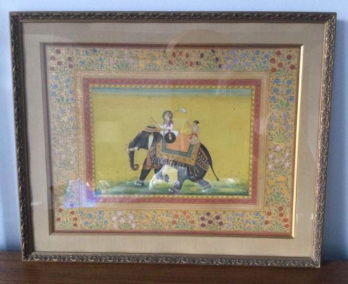 fig 1. Early 20thc Indian Mughal style watercolour c1920