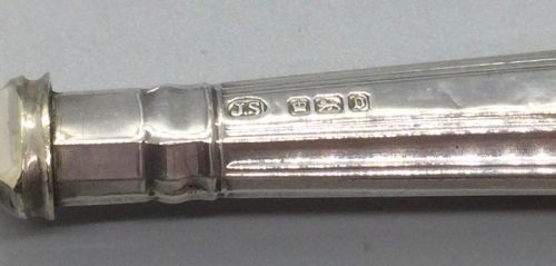 EDWARDIAN SILVER PICKLE FORK JAM SPOON BUTTER KNIFE SET SHEFFIELD 1906 - ADDITIONAL PHOTO 6