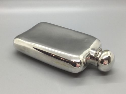 EDWARDIAN SILVER SPIRIT FLASK LONDON 1910 - ADDITIONAL PHOTO 3