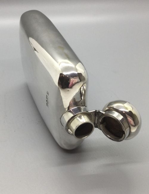 EDWARDIAN SILVER SPIRIT FLASK LONDON 1910 - ADDITIONAL PHOTO 4