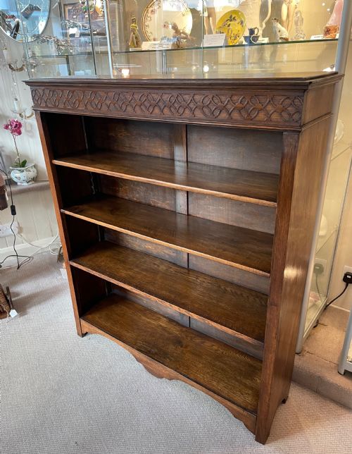 Edwardian Oak Adjustable Bookcase 1910