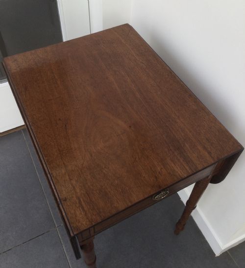 GEORGIAN MAHOGANY DROP LEAF SIDE TABLE C1800 - ADDITIONAL PHOTO 5
