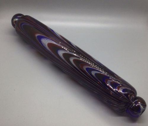 19thc Bristol Nailsea Victorian Glass Rolling Pin C1840
