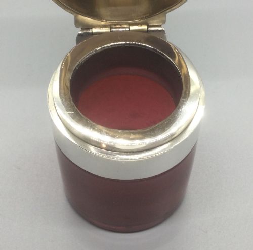 VICTORIAN SILVER CRANBERRY GLASS SCENT PERFUME BOTTLE BIRMINGHAM 1892 - ADDITIONAL PHOTO 8