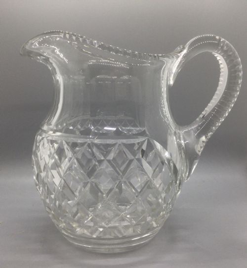 Edwardian Cut Lead Crystal Jug C1910