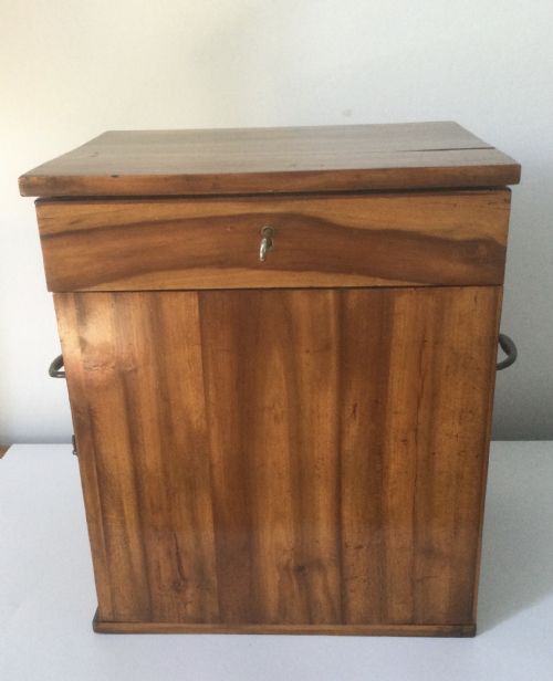 fig 1. Early 19thC hardwood apothecary medicine cabinet box c1800
