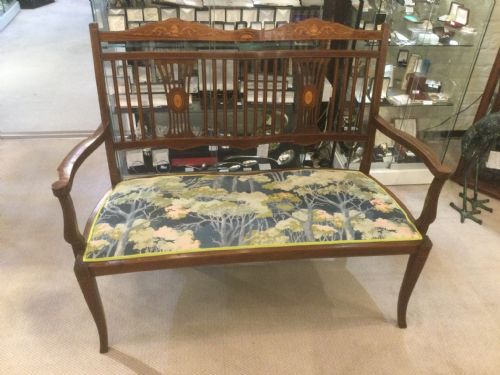 Edwardian Rosewood Mahogany Sofa Settee C1900