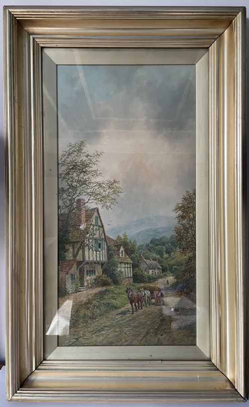 Mid 19thc Landscape Oil Painting Signed R Hayes
