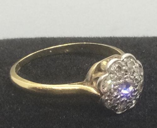 Antique 18ct Gold Platinum Set Diamond Ring C1920