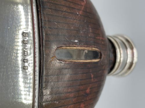 VICTORIAN SILVER MOUNTED SPIRIT HIP FLASK GLASGOW 1873 - ADDITIONAL PHOTO 2