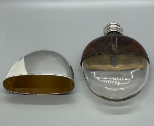VICTORIAN SILVER MOUNTED SPIRIT HIP FLASK GLASGOW 1873 - ADDITIONAL PHOTO 6