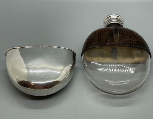 VICTORIAN SILVER MOUNTED SPIRIT HIP FLASK GLASGOW 1873 - ADDITIONAL PHOTO 7