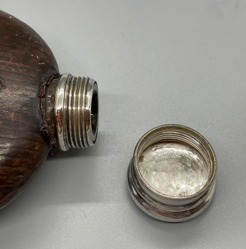 VICTORIAN SILVER MOUNTED SPIRIT HIP FLASK GLASGOW 1873 - ADDITIONAL PHOTO 10