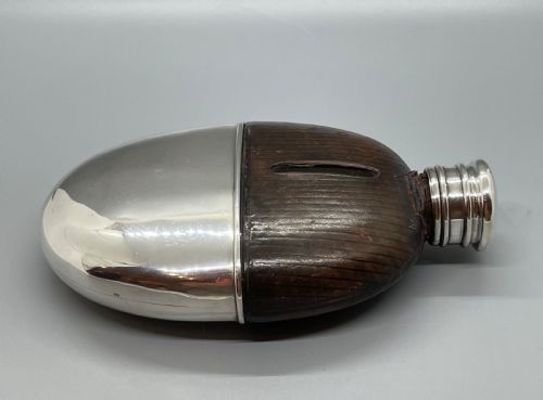 VICTORIAN SILVER MOUNTED SPIRIT HIP FLASK GLASGOW 1873 - ADDITIONAL PHOTO 11