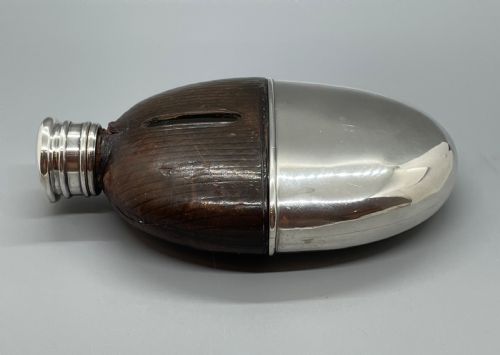 VICTORIAN SILVER MOUNTED SPIRIT HIP FLASK GLASGOW 1873 - ADDITIONAL PHOTO 12