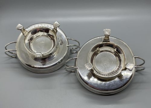 DECO ERA PAIR SILVER BONBON BOWLS DISHES SHEFFIELD 1930 AND 1933 - ADDITIONAL PHOTO 5