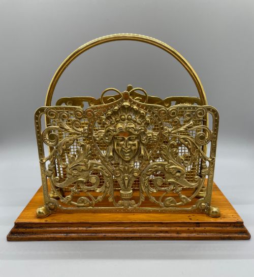 Late Victorian Ornate Brass Letter Rack C1890