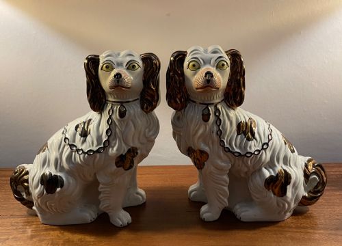 Pair Mid 19th Staffs Spaniels C1860