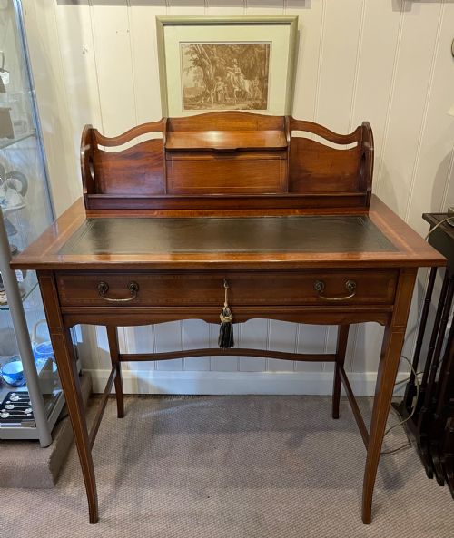 Late 19thc Art Nouveau Quality Mahogany Writing Desk C1890