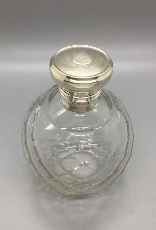 EDWARDIAN SILVER MOUNTED SCENT PERFUME BOTTLE BIRMINGHAM 1915 - ADDITIONAL PHOTO 1