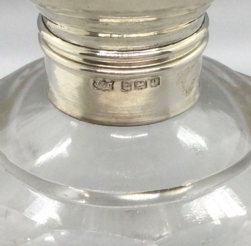 EDWARDIAN SILVER MOUNTED SCENT PERFUME BOTTLE BIRMINGHAM 1915 - ADDITIONAL PHOTO 2