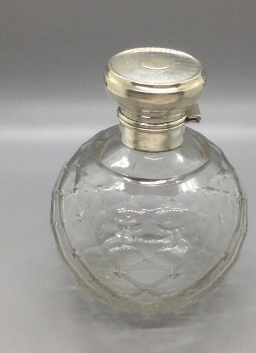 EDWARDIAN SILVER MOUNTED SCENT PERFUME BOTTLE BIRMINGHAM 1915 - ADDITIONAL PHOTO 3