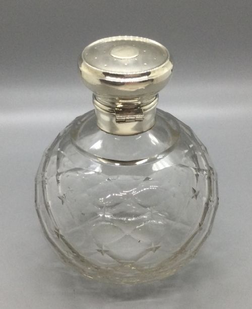 EDWARDIAN SILVER MOUNTED SCENT PERFUME BOTTLE BIRMINGHAM 1915 - ADDITIONAL PHOTO 4