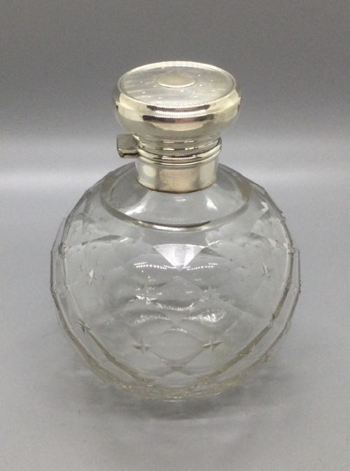 EDWARDIAN SILVER MOUNTED SCENT PERFUME BOTTLE BIRMINGHAM 1915 - ADDITIONAL PHOTO 5