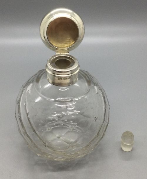 EDWARDIAN SILVER MOUNTED SCENT PERFUME BOTTLE BIRMINGHAM 1915 - ADDITIONAL PHOTO 8