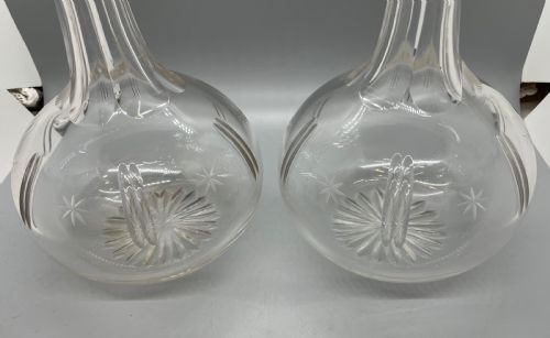 QUALITY VICTORIAN PAIR CRYSTAL DECANTERS C1870 - ADDITIONAL PHOTO 2