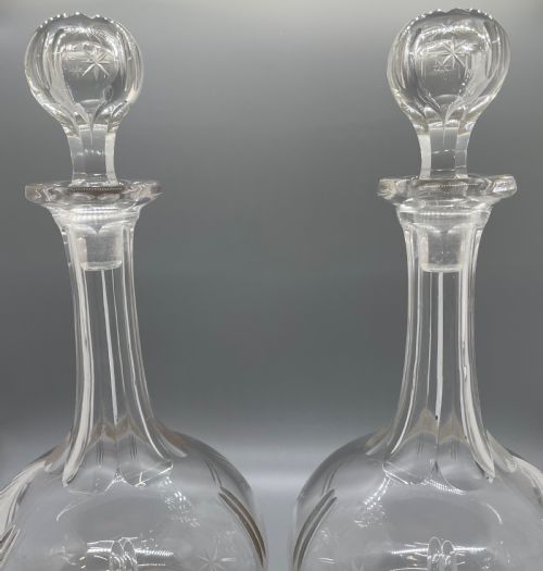 QUALITY VICTORIAN PAIR CRYSTAL DECANTERS C1870 - ADDITIONAL PHOTO 5