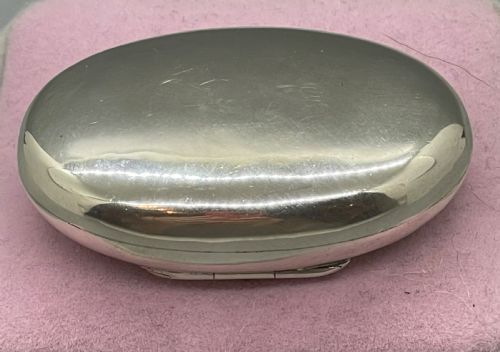 Edwardian Miniature Silver Pill Tobacco Box Birmingham 1912