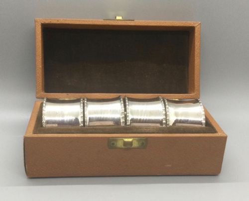 George V Set of 4 Silver Napkin Rings Birmingham 1925