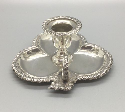 VICTORIAN SILVER TREFOIL CANDLESTICK CANDLEHOLDER CHESTER 1893 - ADDITIONAL PHOTO 3