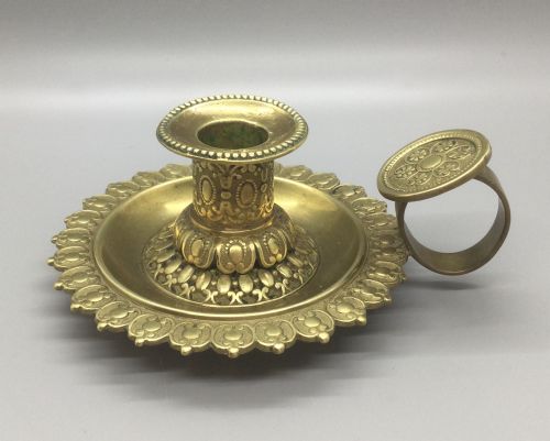 Quality Late 19thc French Brass Candlestick Candleholder C1880