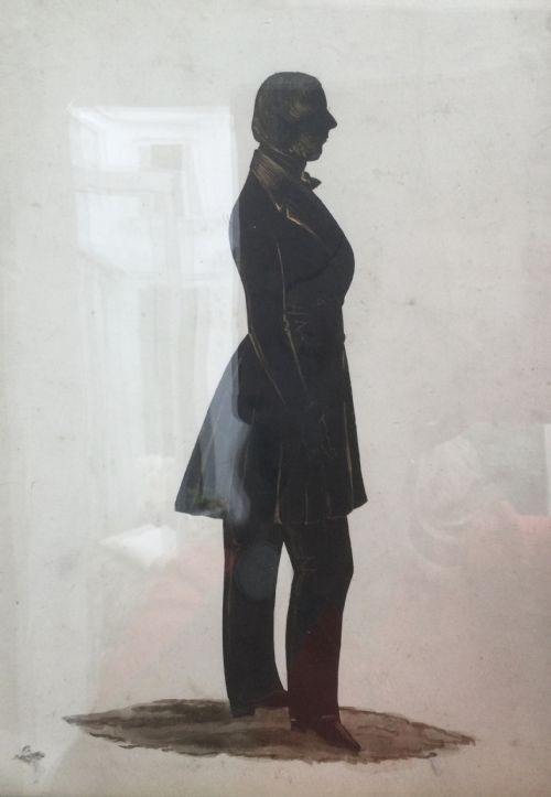 VICTORIAN FULL LENGTH SILHOUETTE OF A GENTLEMAN C1860 - ADDITIONAL PHOTO 1