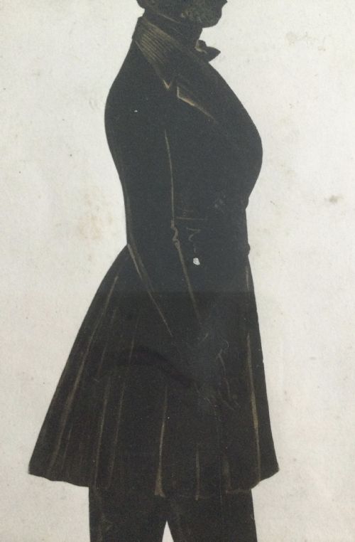 VICTORIAN FULL LENGTH SILHOUETTE OF A GENTLEMAN C1860 - ADDITIONAL PHOTO 5