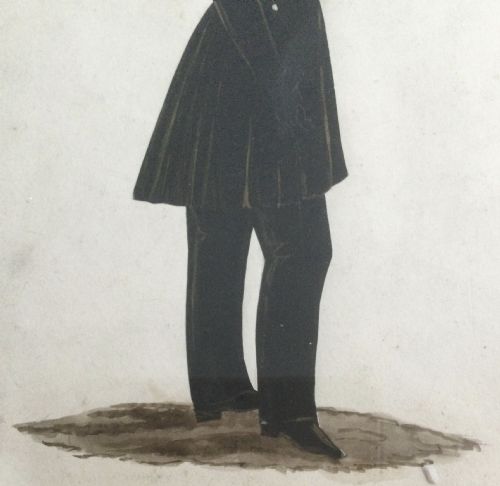 VICTORIAN FULL LENGTH SILHOUETTE OF A GENTLEMAN C1860 - ADDITIONAL PHOTO 6