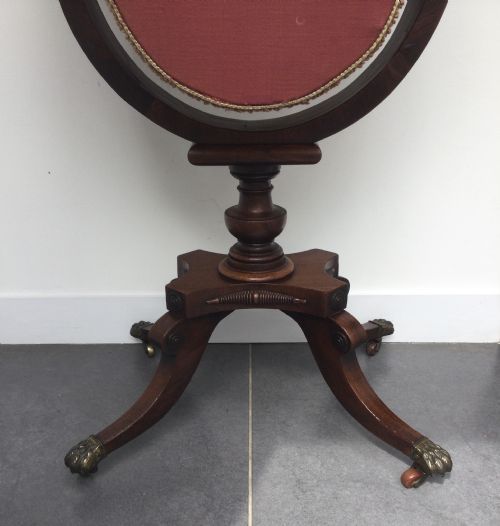 REGENCY MAHOGANY PEDESTAL WORK TABLE C1820 - ADDITIONAL PHOTO 6
