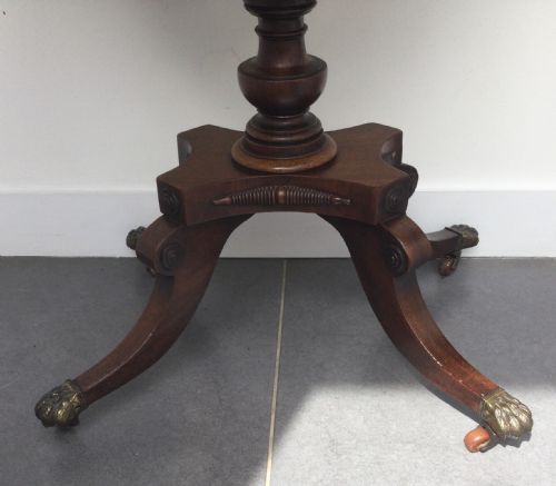 REGENCY MAHOGANY PEDESTAL WORK TABLE C1820 - ADDITIONAL PHOTO 7