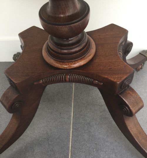 REGENCY MAHOGANY PEDESTAL WORK TABLE C1820 - ADDITIONAL PHOTO 8