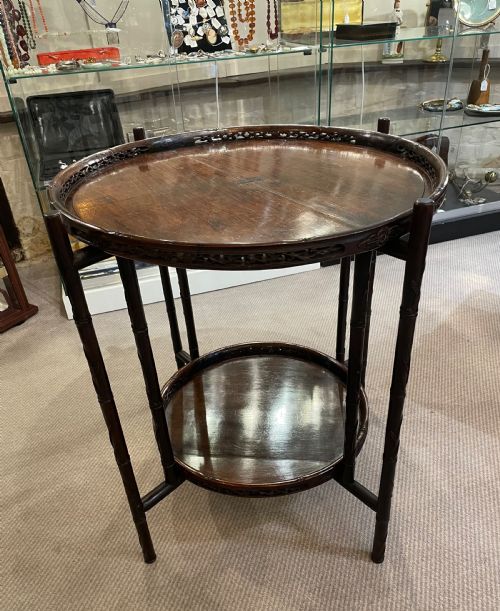 Colonial Hardwood Folding Double Tray Table C1900
