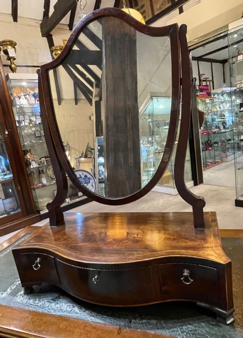 Edwardian Mahogany Shield Dressing Mirror C1900
